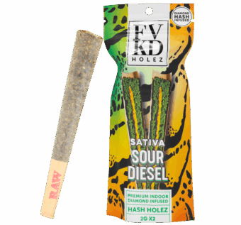 Shop By Effect 14 Sour Diesel FVKD hash hole pre roll Front min